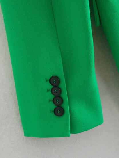 Valencia Green Straight Blazer Skirt