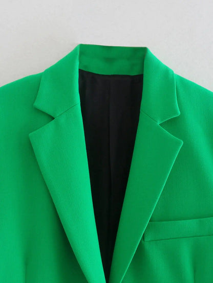 Valencia Green Straight Blazer Skirt