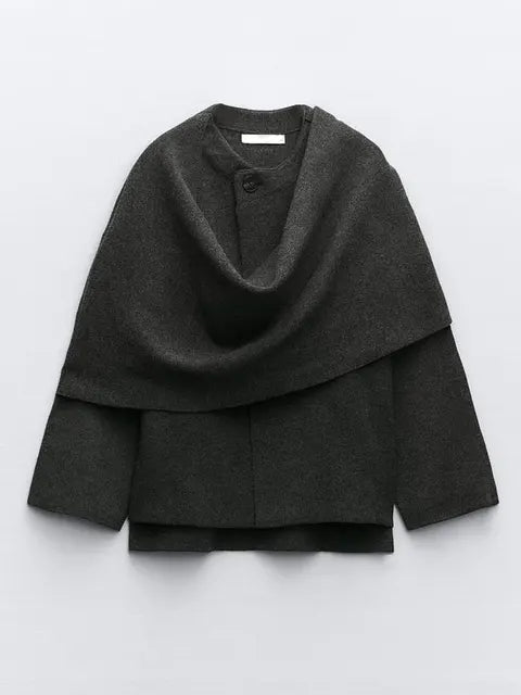 The Elegant Knitted Cape Coat