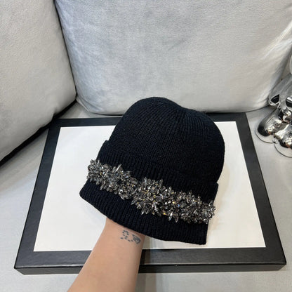 GlamourWool Rhinestone Hat