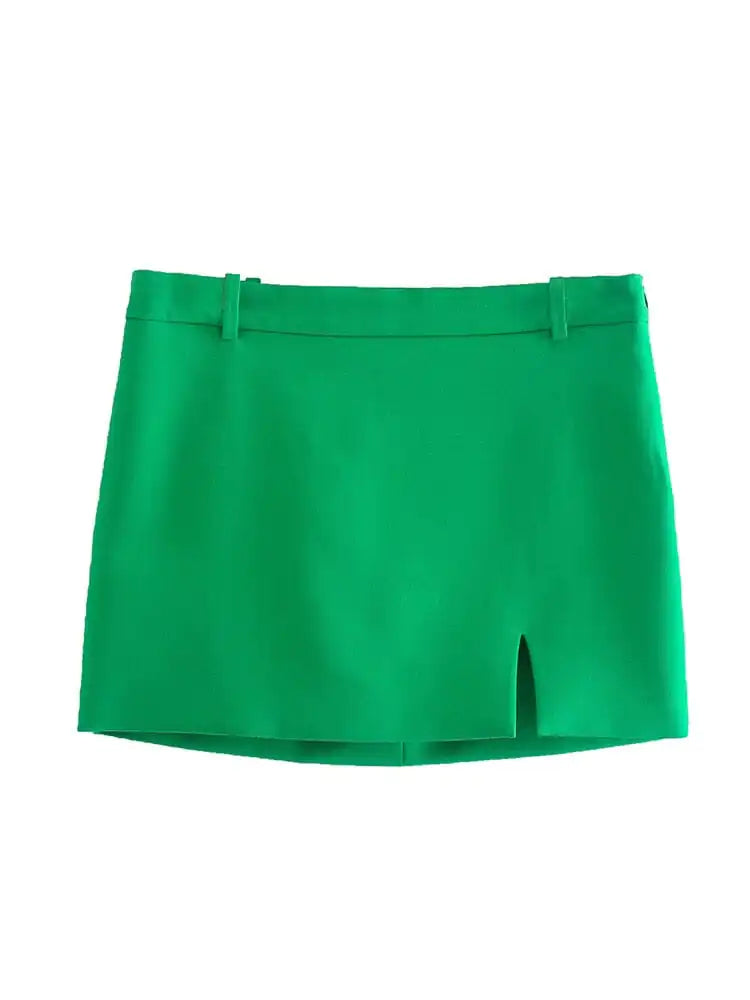 Valencia Green Straight Blazer Skirt