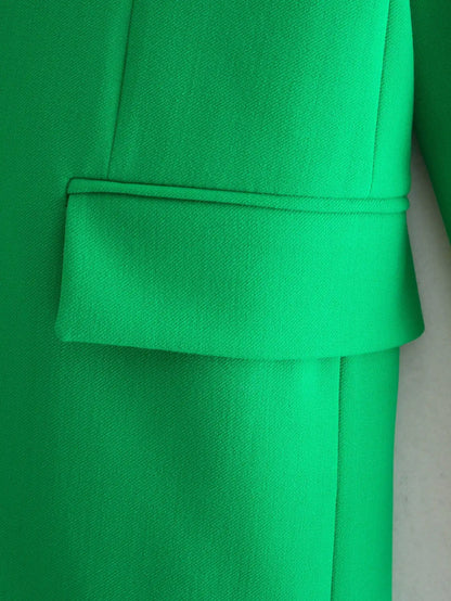 Valencia Green Straight Blazer Skirt