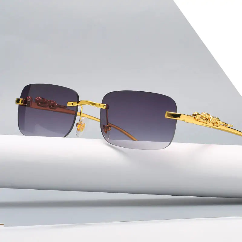 Sleek Vision Rimless Square Sunglasses