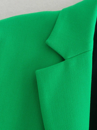 Valencia Green Straight Blazer Skirt