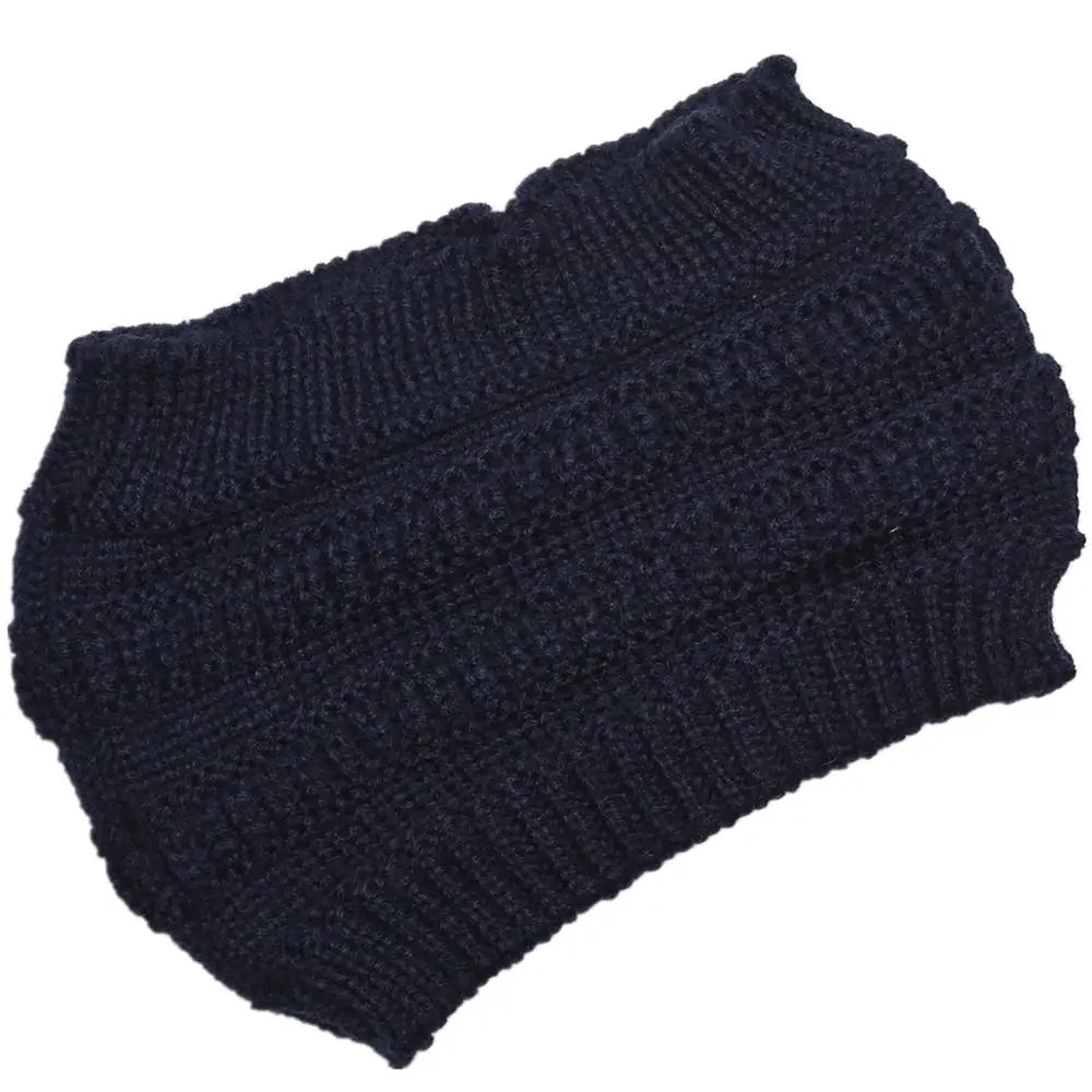 Winter Knitted Ponytail Beanie