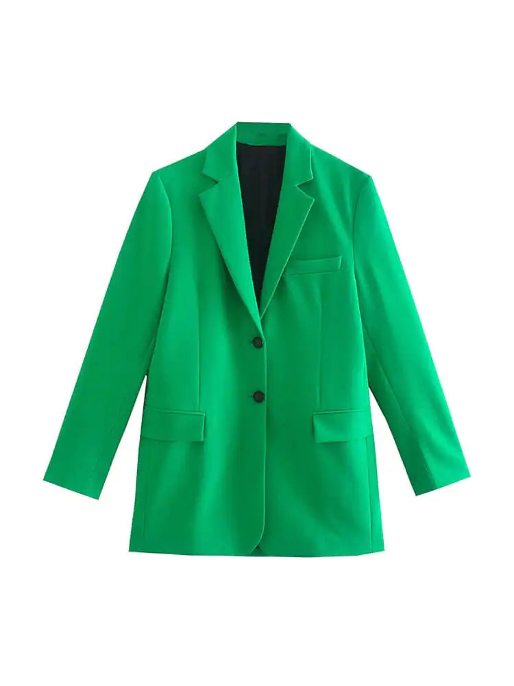 Valencia Green Straight Blazer Skirt