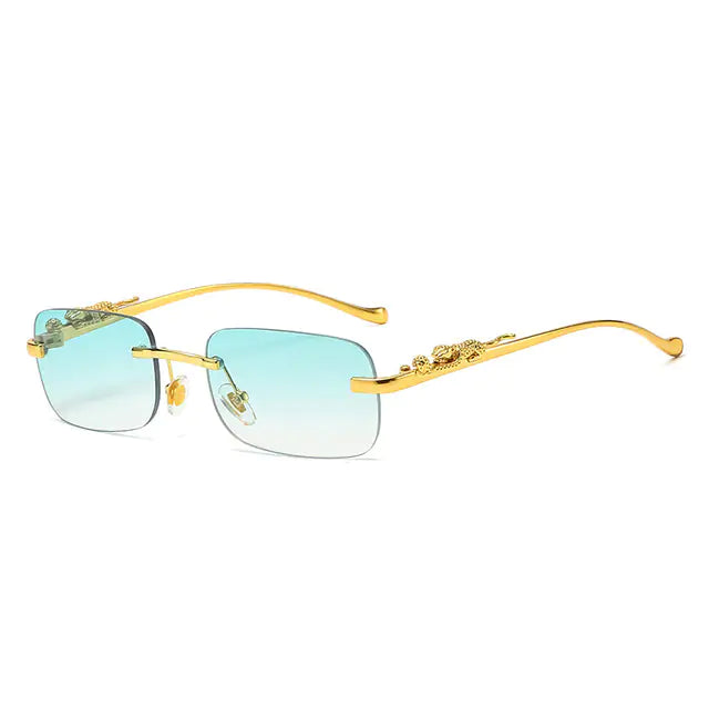 Sleek Vision Rimless Square Sunglasses