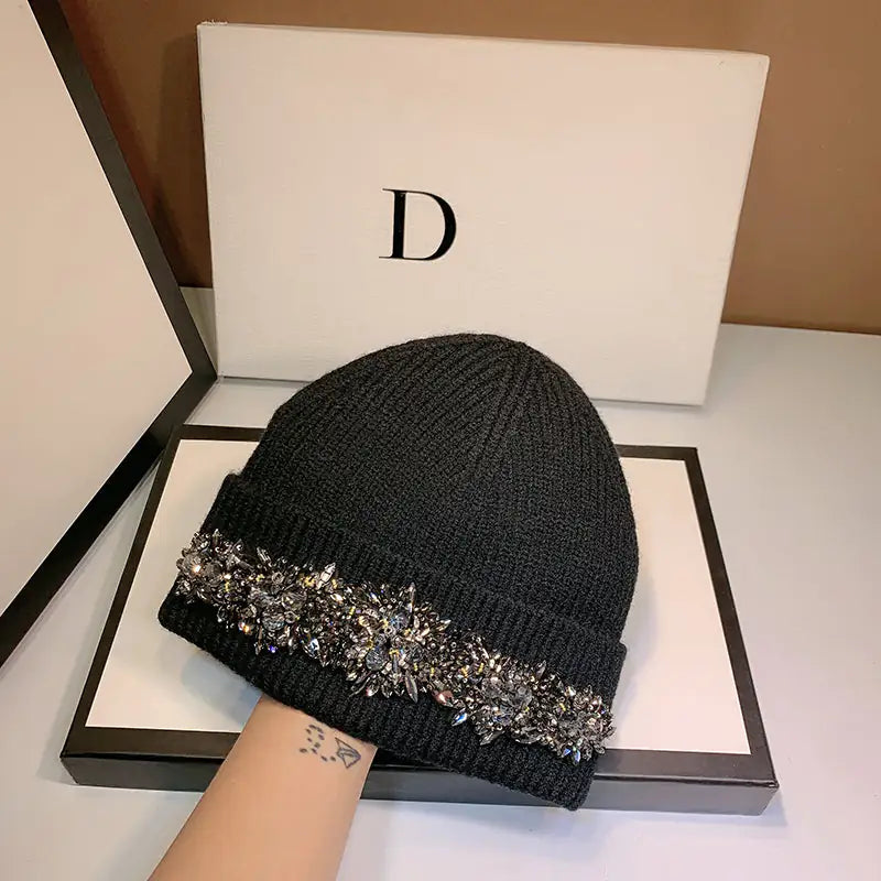 GlamourWool Rhinestone Hat