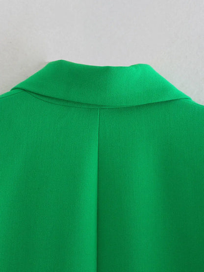 Valencia Green Straight Blazer Skirt