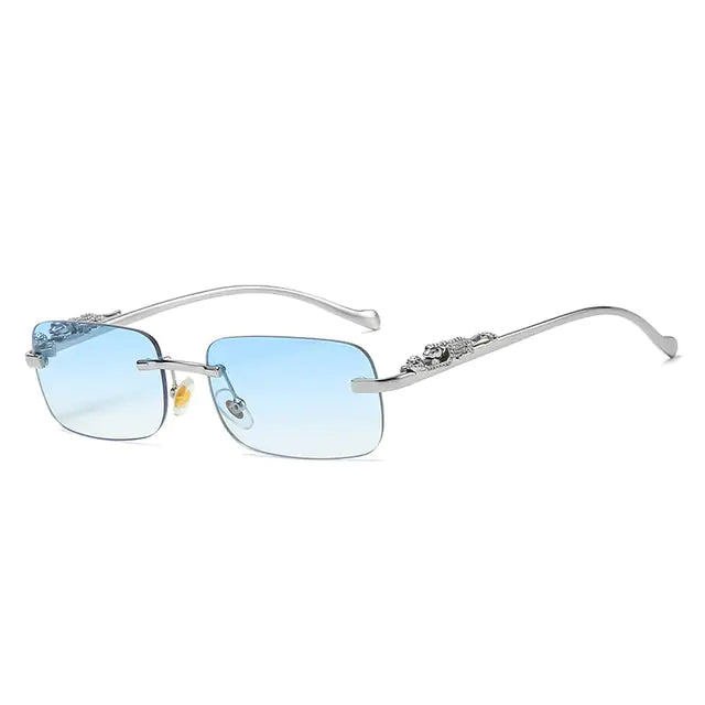 Sleek Vision Rimless Square Sunglasses