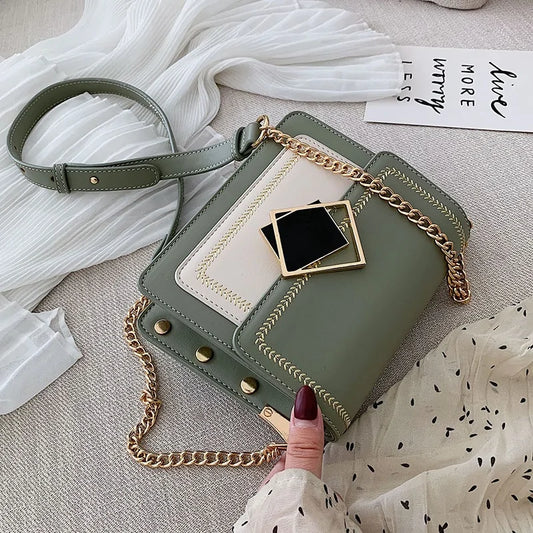 Sophisticated Chain Leather Crossbody Bag