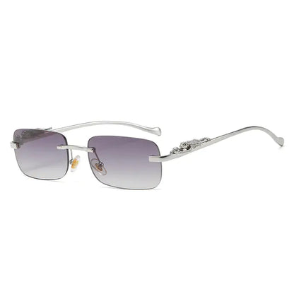 Sleek Vision Rimless Square Sunglasses